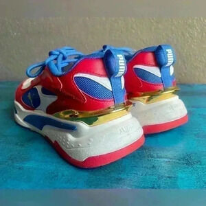 PUMA RS-Fast RWB JR Boys Youth Athletic Shoes Size 6 White Red Blue Gold